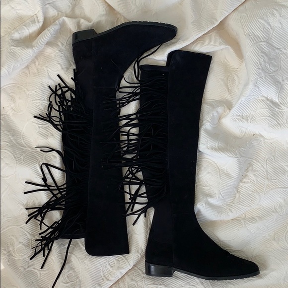stuart weitzman fringe boots